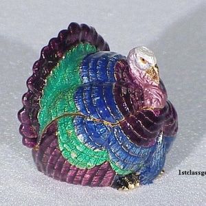 FINAL SALE PRICE NYCO International Cloisonne Turkey Box in Purple